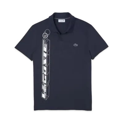 LACOSTE 3D Graphic Print Polo Shirt "Navy"