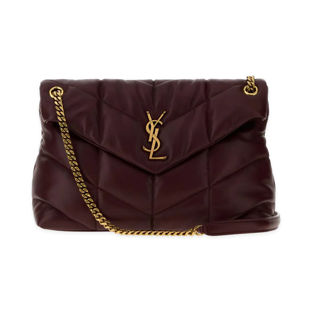 Saint Laurent Women's Nappa Leather Medium Loulou Shoulder Bag "Bordeaux/Burgundy"