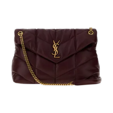 Saint Laurent Women's Nappa Leather Medium Loulou Shoulder Bag "Bordeaux/Burgundy"