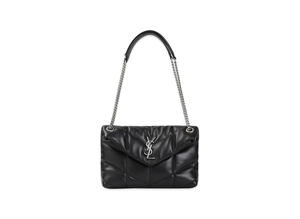 Saint Laurent Women's "Lou Lou Puffer" Small Shoulder Bag "Black"