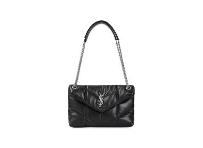 Saint Laurent Women's "Lou Lou Puffer" Small Shoulder Bag "Black"