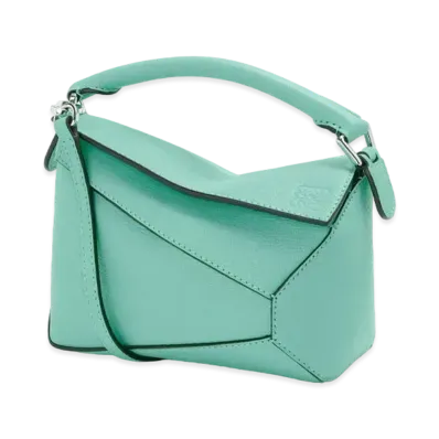 LOEWE Mini Puzzle Edge Bag In Goatskin "Fresh Mint"