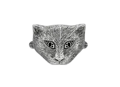 GUCCI Garden Series Cat Head Silver Ring "Silver"
