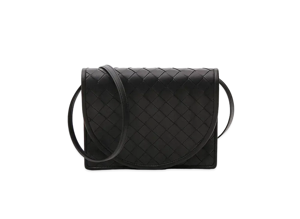 Bottega Veneta Intrecciato Calfskin Crossbody Bag "Black"