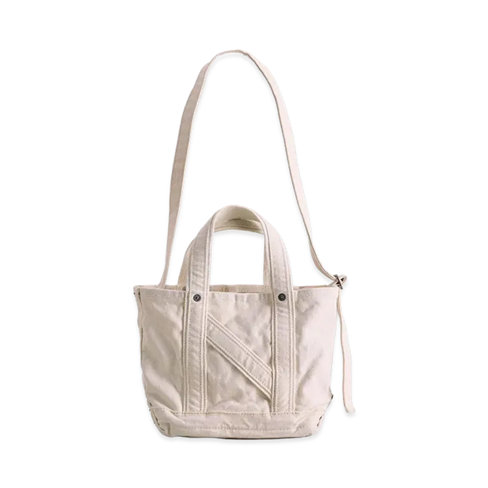 NICENESS M.Lesh Aged-Effect Shoulder Tote Bag-Mini "White"