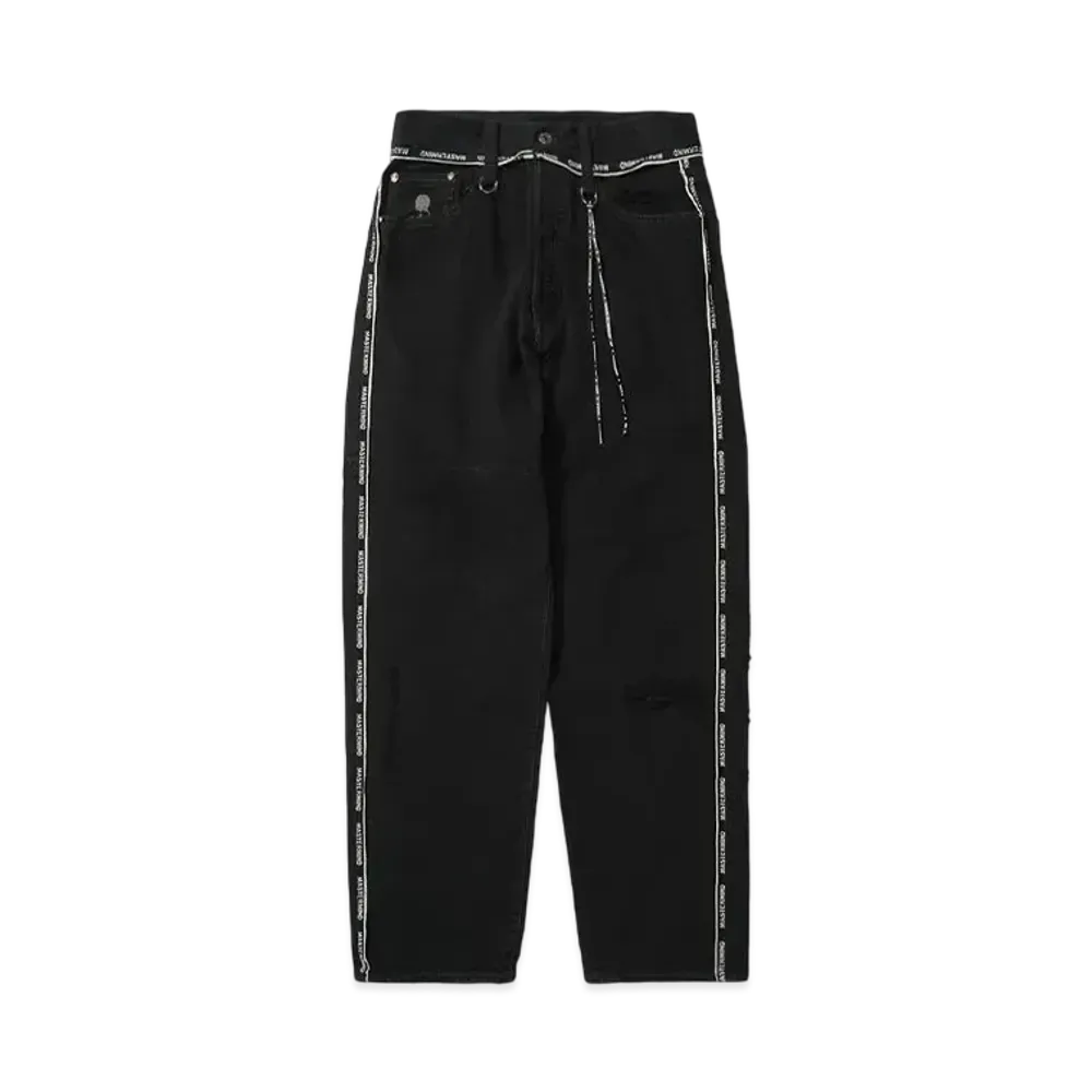 MASTERMIND JAPAN-INSIDE-OUT STRAIGHT DENIM PANTS"BLACK"