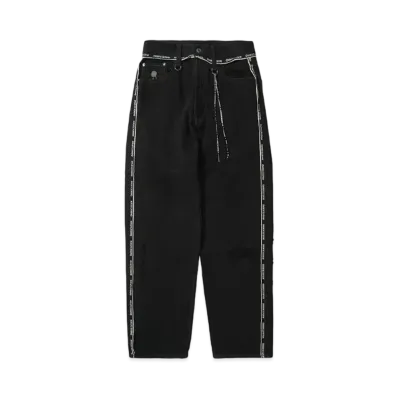 MASTERMIND JAPAN-INSIDE-OUT STRAIGHT DENIM PANTS"BLACK"