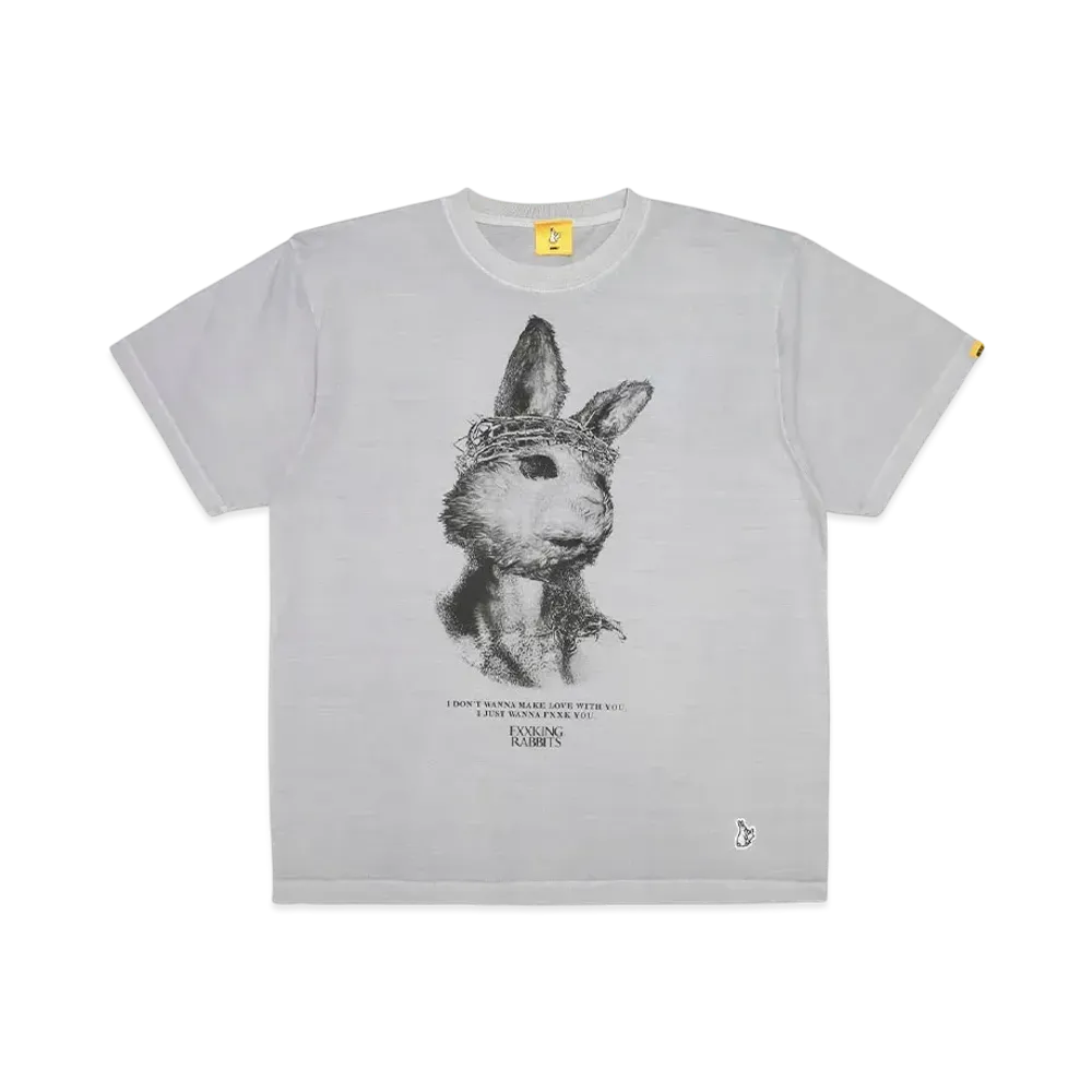 FR2 Rabbit Jesus Garment Dye T-shirt "Gray"