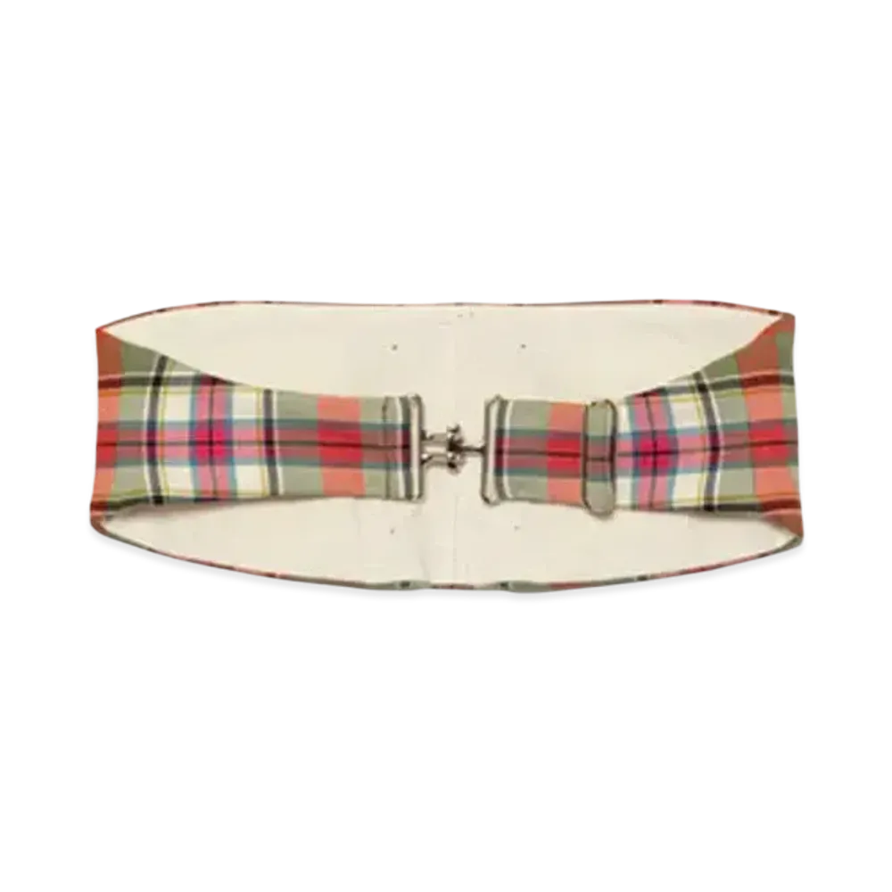 FUMIKA UCHIDA Tartan Plaid Cummerbund "Plaid Ivory"