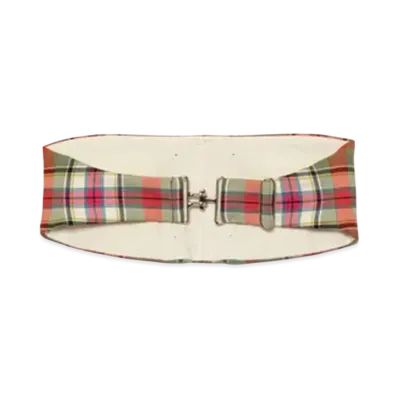 FUMIKA UCHIDA Tartan Plaid Cummerbund "Plaid Ivory"