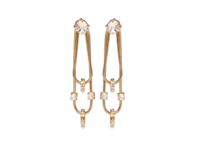 MIU MIU Crystal Pendant Earrings "Gold/Crystal"