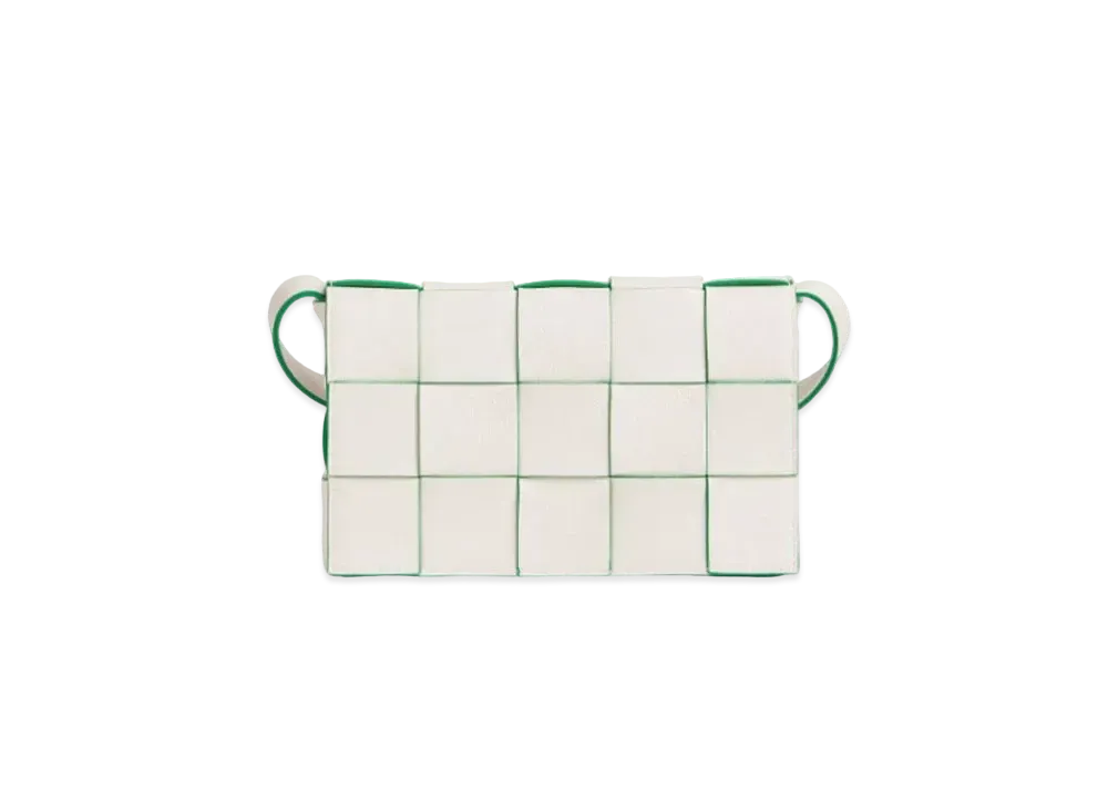 Bottega Veneta Cassette Crossbody Bag "White/Parrot Green"