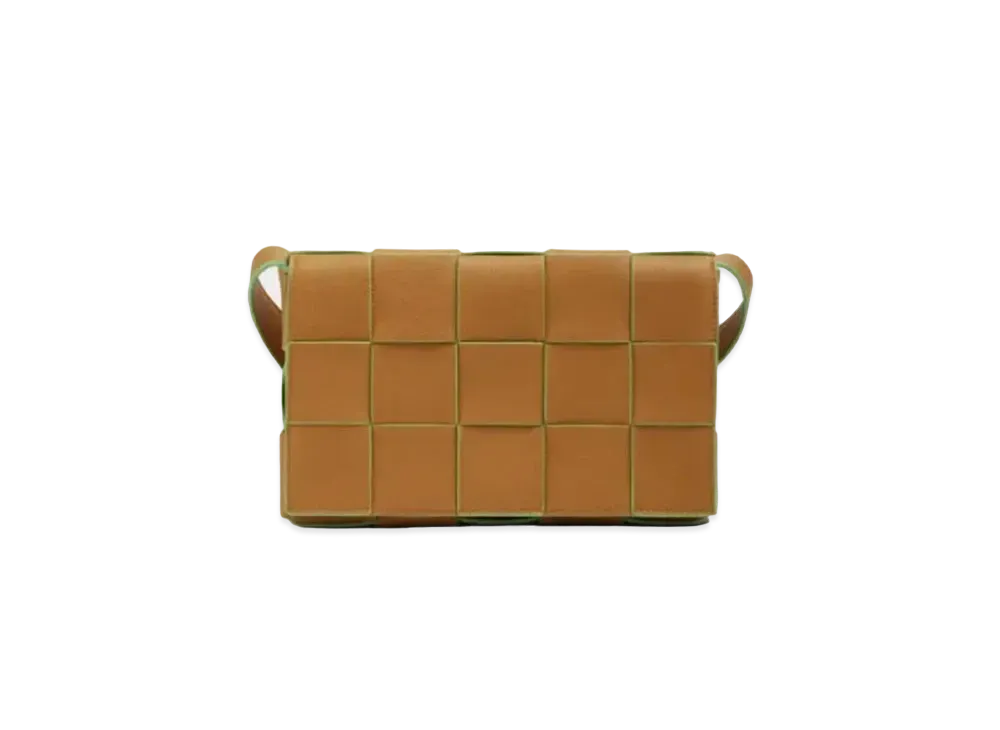 Bottega Veneta Cassette Crossbody Bag "Caramel/Light Green"