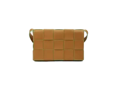 Bottega Veneta Cassette Crossbody Bag "Caramel/Light Green"