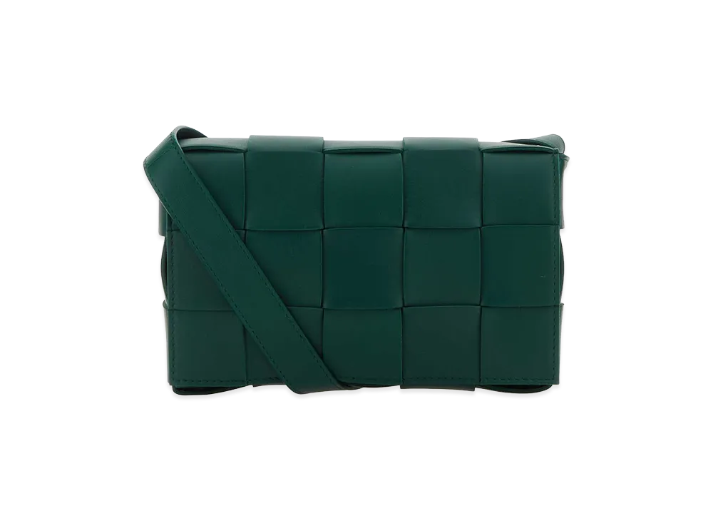 Bottega Veneta Women's Nappa Leather Cassette Crossbody Bag "Bottle Green"