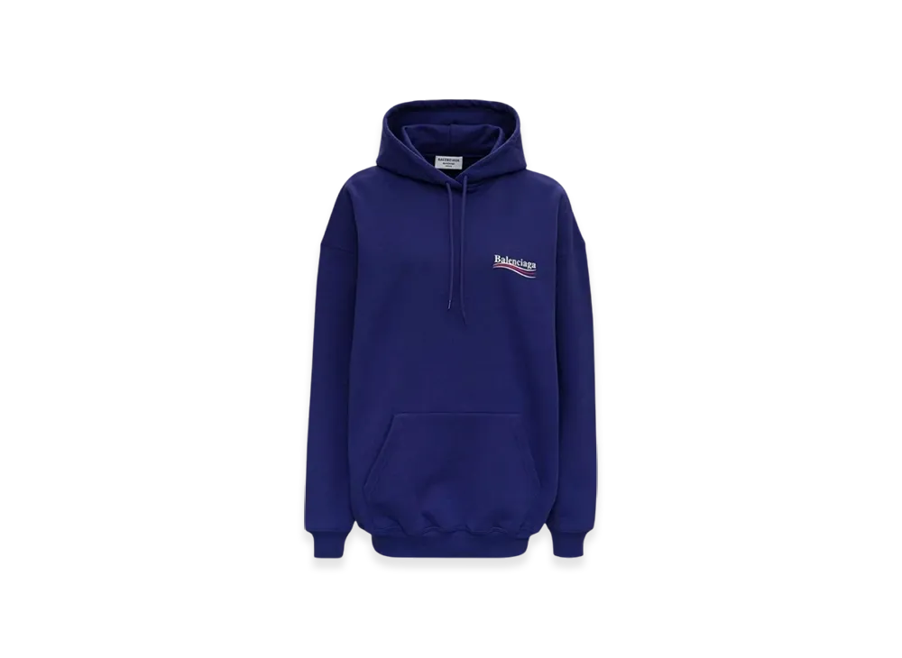 BALENCIAGA Women's Political Campaign Medium Fit Hoodie "Blue"