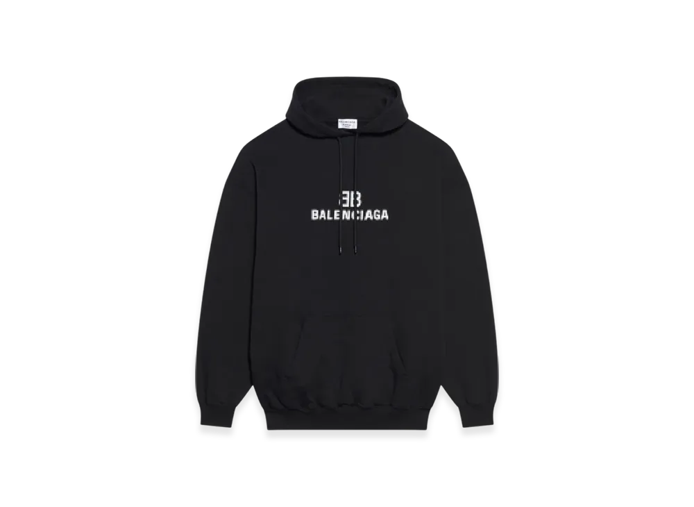 バレンシアガ ウィメンズ BB ピクセル ミディアム フィット フーディー "ブラック" 578135TKVI81070