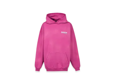 BALENCIAGA Women's Political Campaign Medium Fit Hoodie "Dark Pink"
