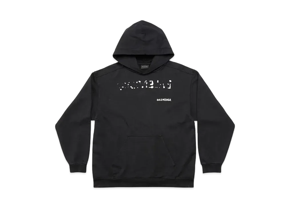 BALENCIAGA Women's Hand Drawn Hoodie Medium Fit "Black/White"