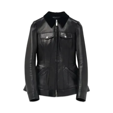 Alexander McQUEEN Peplum Leather Jacket "Black"
