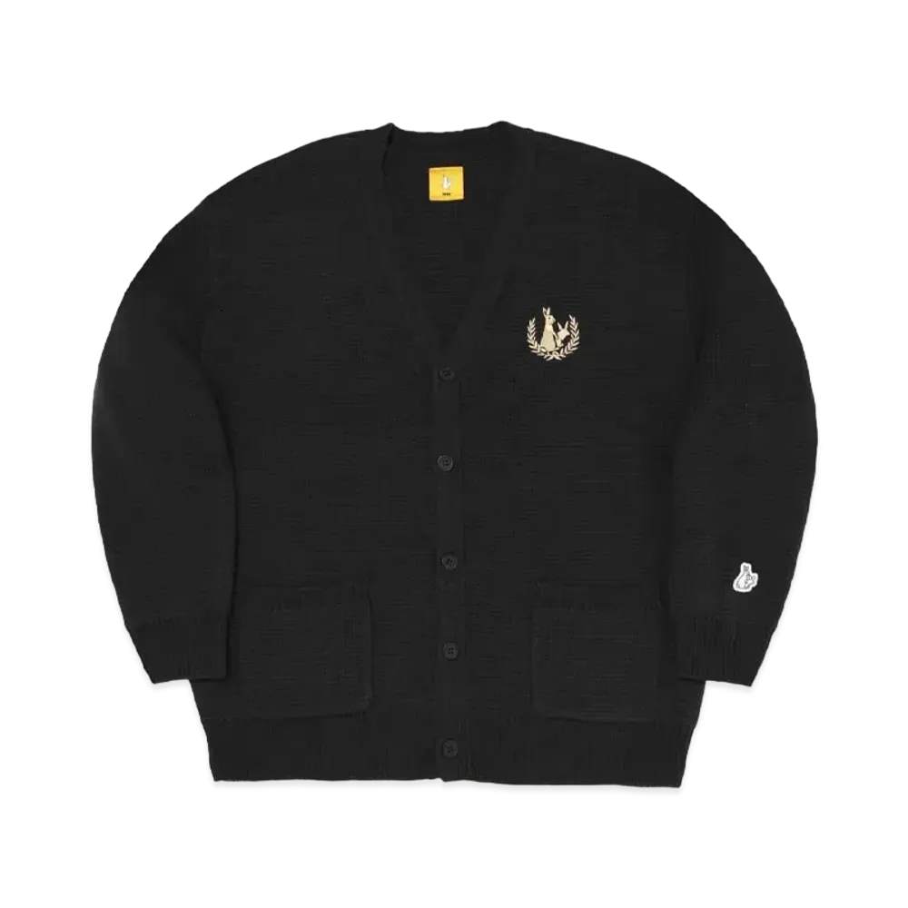 FR2 Embroidery Emblem Logo Knit Cardigan "Black"
