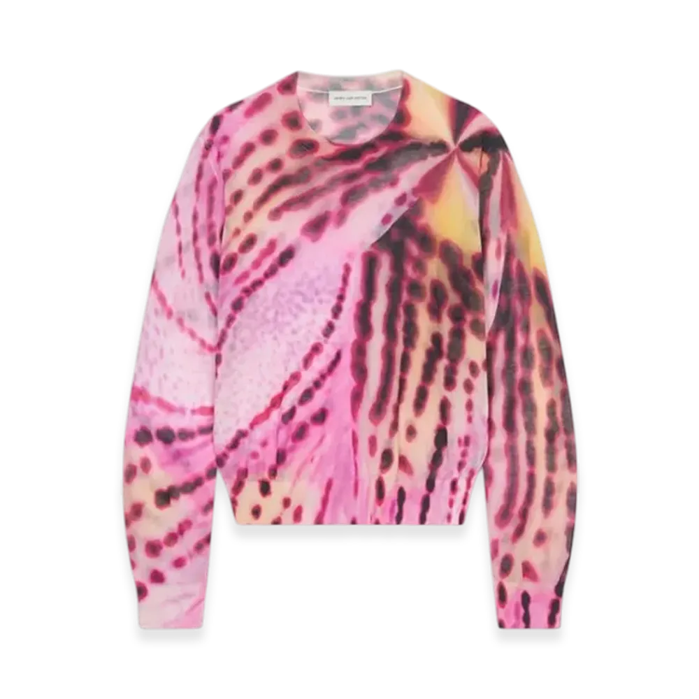 DRIES VAN NOTEN Women's Floral Print Sweater "Pink"