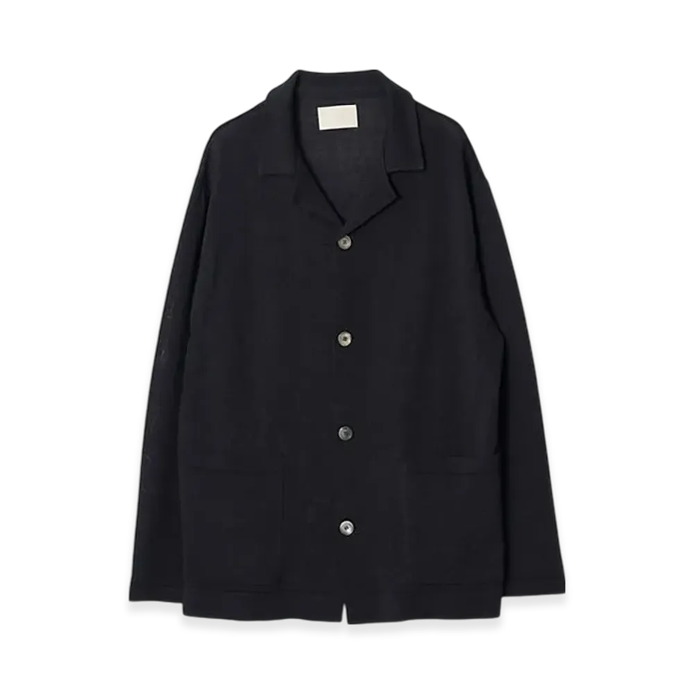 YOKE Washi Rayon Sheer Knit Jacket "Black"