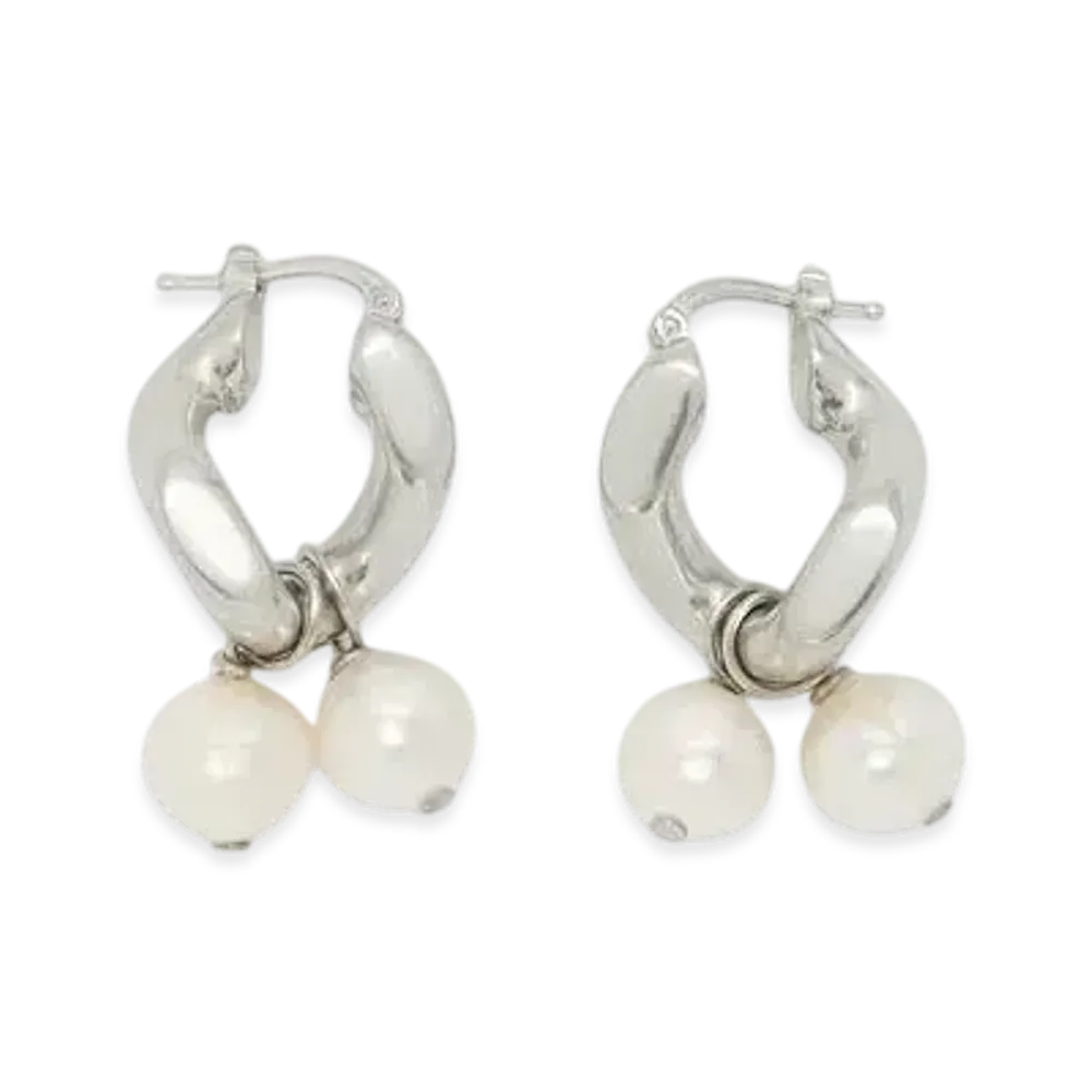 Jil Sander Earrings "Silver Crystal"