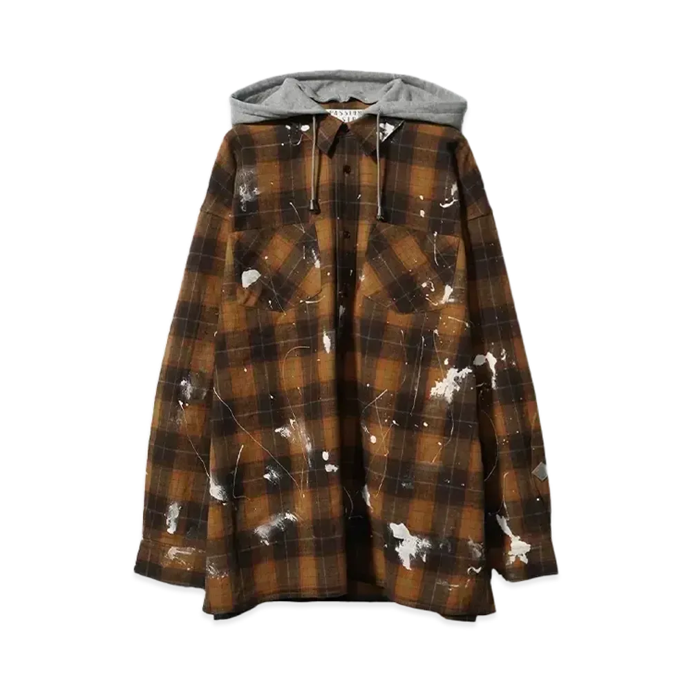 el conductorH TEENAGE HOODED FLANNEL SHIRT "BROWN"