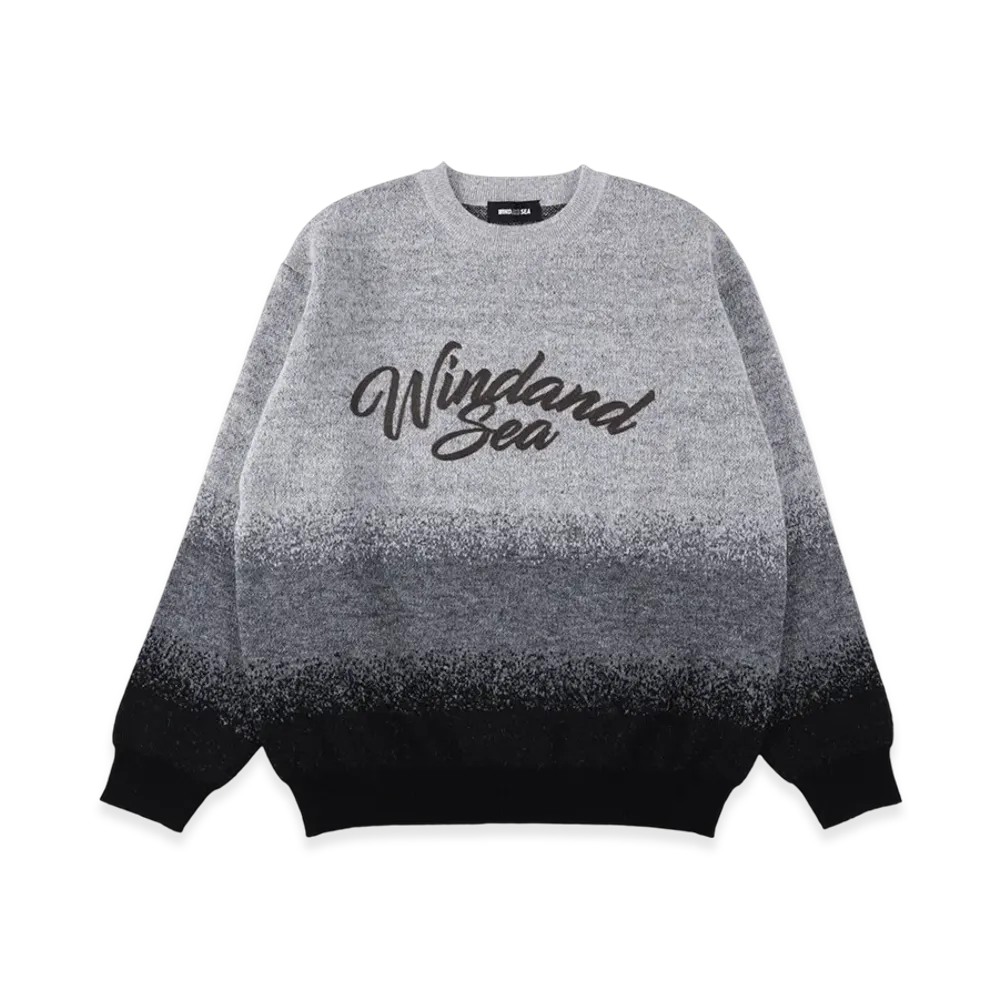 WIND AND SEA Jacquard Gradation Knit Sweater "Gray"