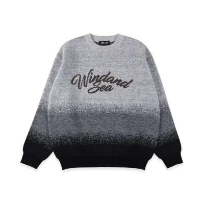 WIND AND SEA Jacquard Gradation Knit Sweater "Gray"