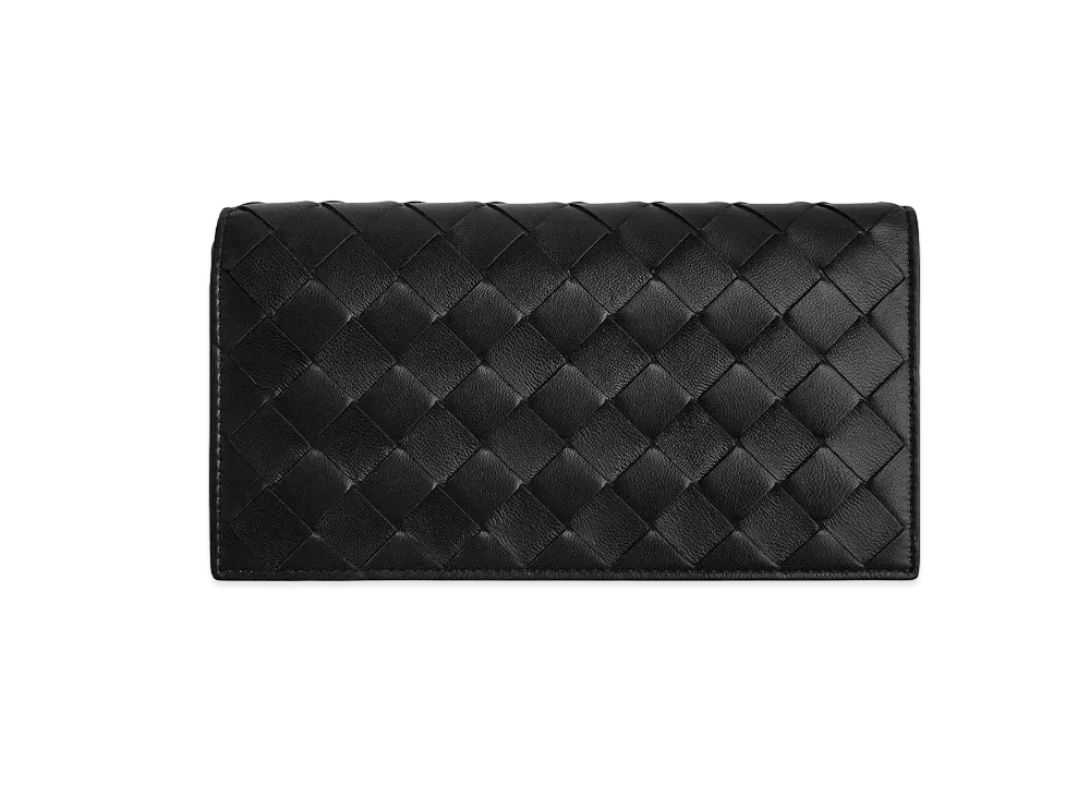 Bottega Veneta Flap Wallet "Nero"