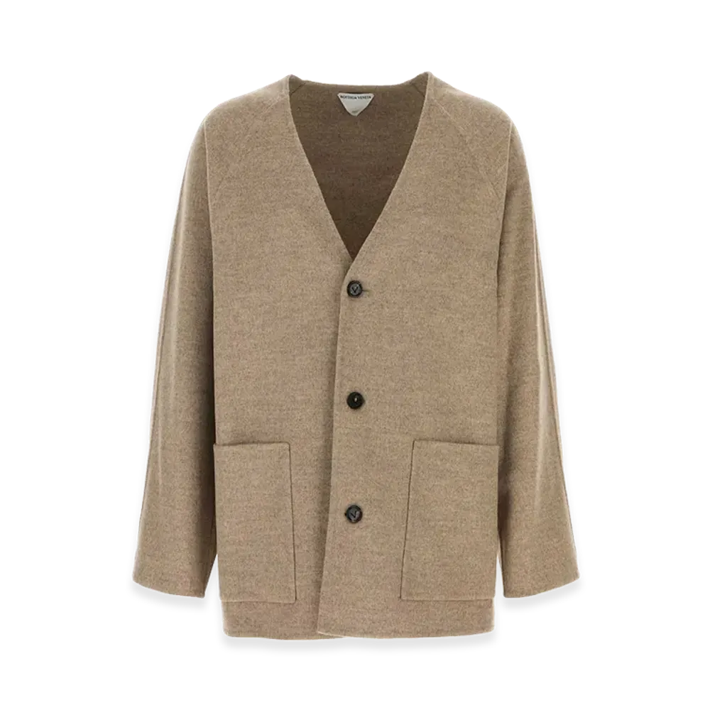 Bottega Veneta Wool Blend Cardigan "Dove Grey"