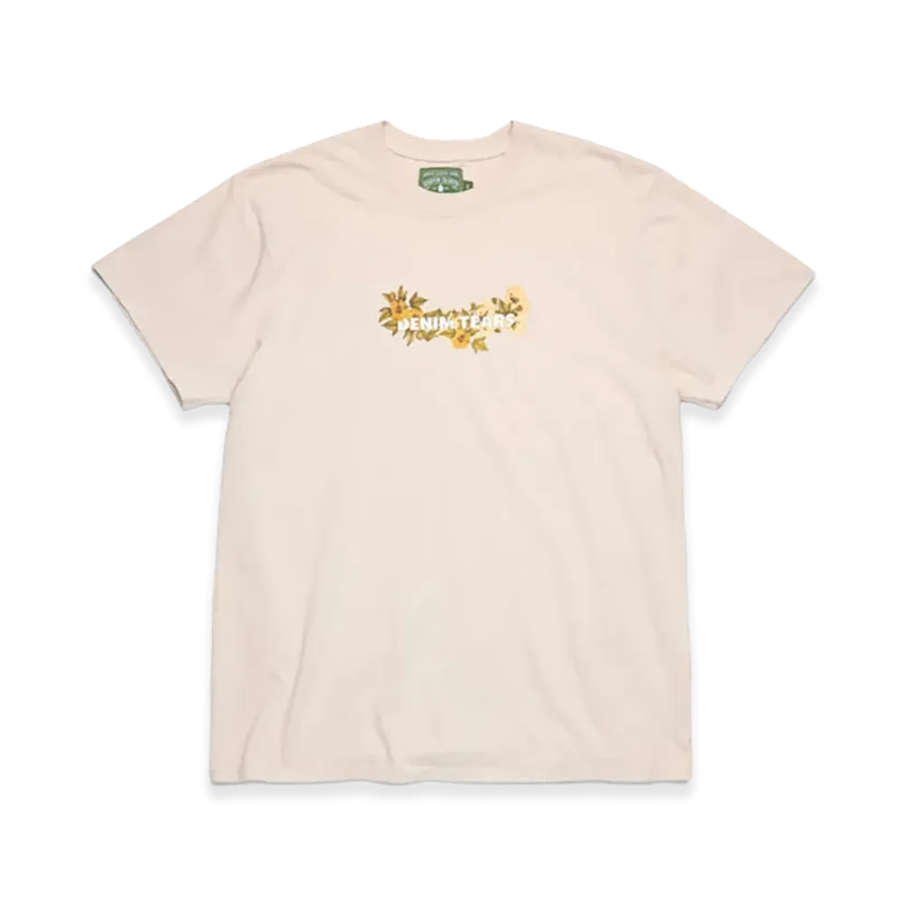 DENIM TEARS Cotton Floral Logo Tee "Tan"