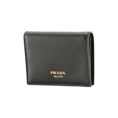 PRADA Soft Grain With Coin Purse "Black"