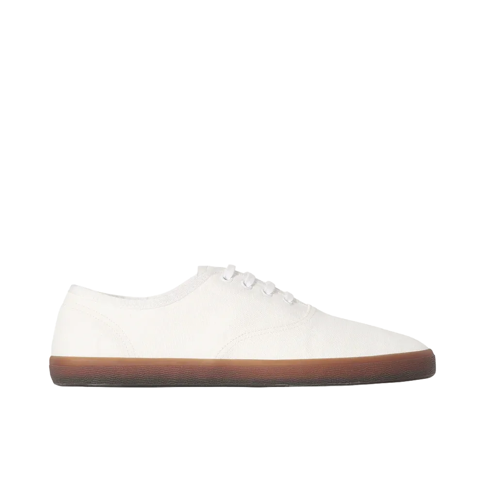 The Row MH Cotton Slip-On Shoes "Black/Smoke Brown"