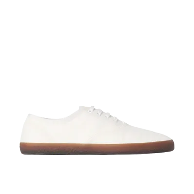 The Row MH Cotton Slip-On Shoes "Black/Smoke Brown"