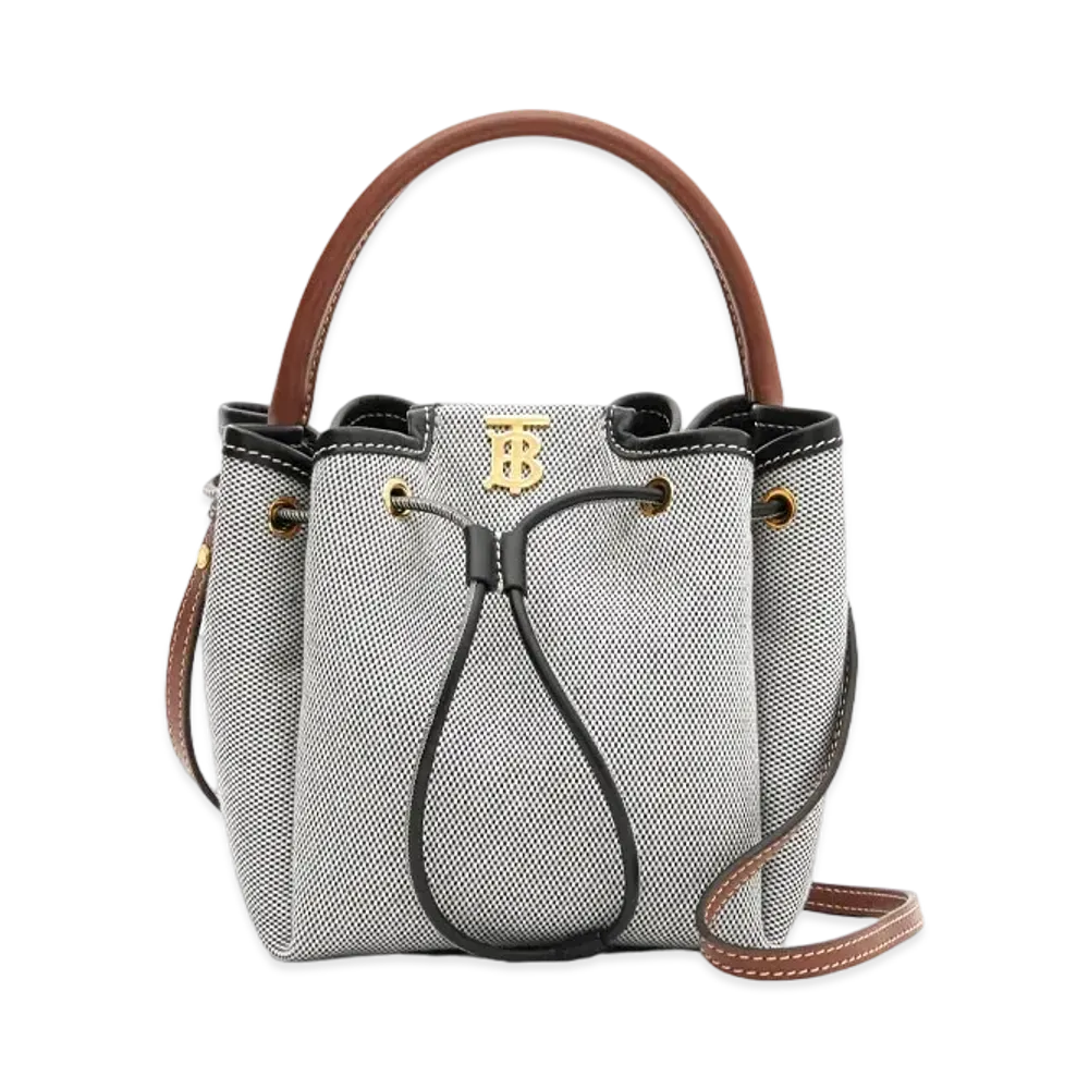Burberry Monogram Motif Canvasleather Bucket Bag "Black"