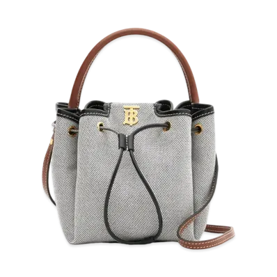 Burberry Monogram Motif Canvasleather Bucket Bag "Black"
