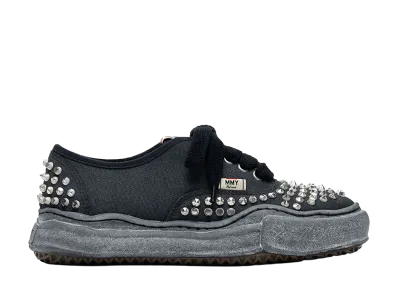 Maison MIHARA YASUHIRO BAKER OG Sole Studded Canvas Low-top Sneaker "Black/Black"