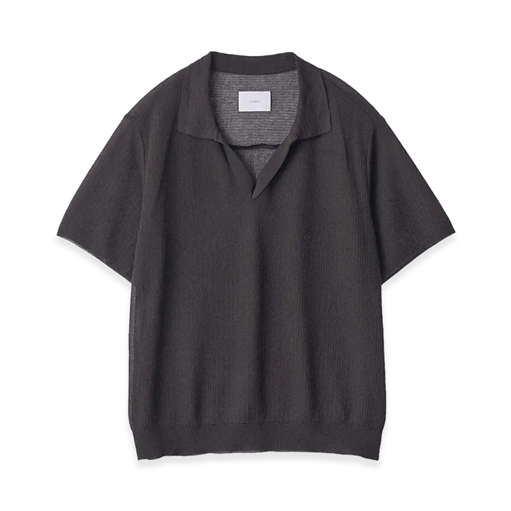 ssstein PE/RAMIE Knit Short Sleeve Skipper "Dark Charcoal"