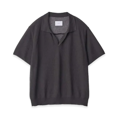 ssstein PE/RAMIE Knit Short Sleeve Skipper "Dark Charcoal"