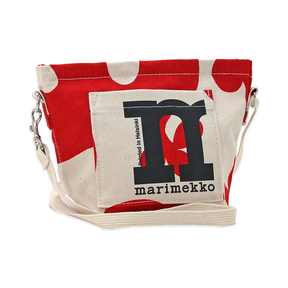 Marimekko Women's Shoulder Bag Mono Mini Crossbody Pulloposti "Cotton/Red"