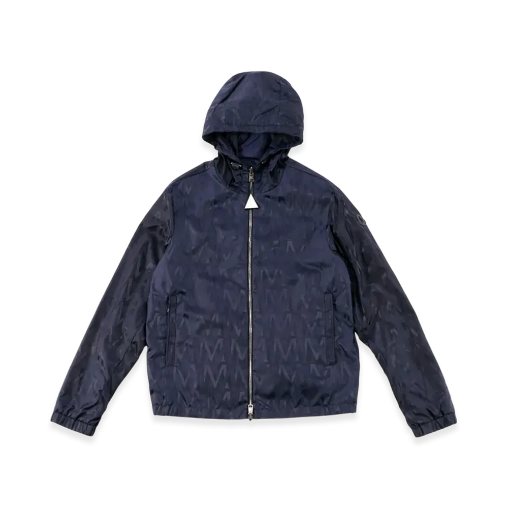 Moncler Men's Reversible Windbreaker With All-Over Monogram "Navy"