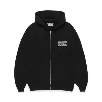 WACKO MARIA Washed Heavy Weight Zip Hooded Sweat Shirt "Black"
