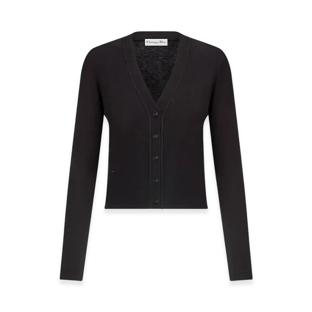 Dior Women's Cardigan Cashmere Silk Knit "Black"