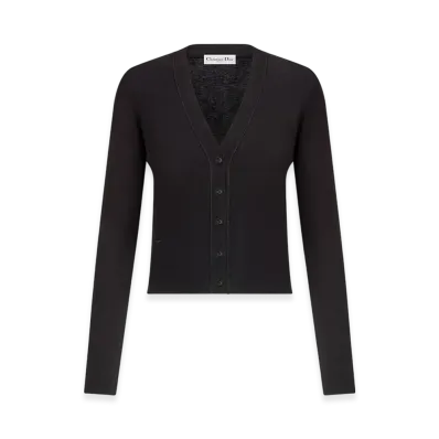 Dior Women's Cardigan Cashmere Silk Knit "Black"