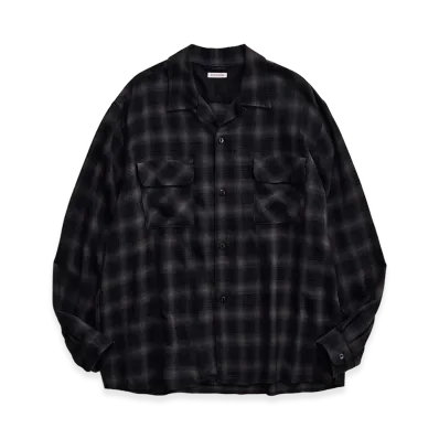 NICENESS C.Huffam S140's Ombre Check Lodge Shirt "Charcoal"