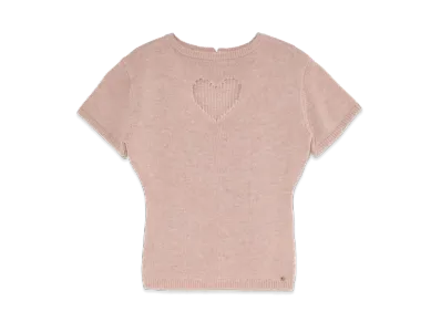 ANDMARY Women's Heart Point Knit Tops "Pink"