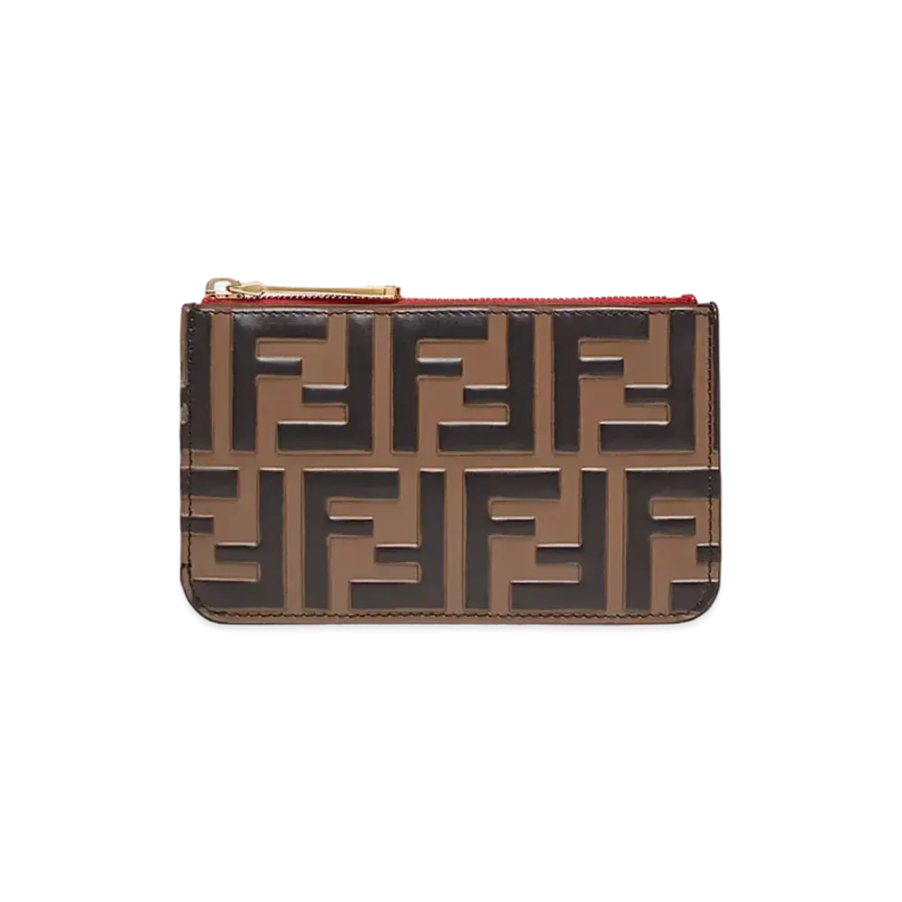 FENDI Key Case Slim Clutch Leather Slim Clutch "Brown"